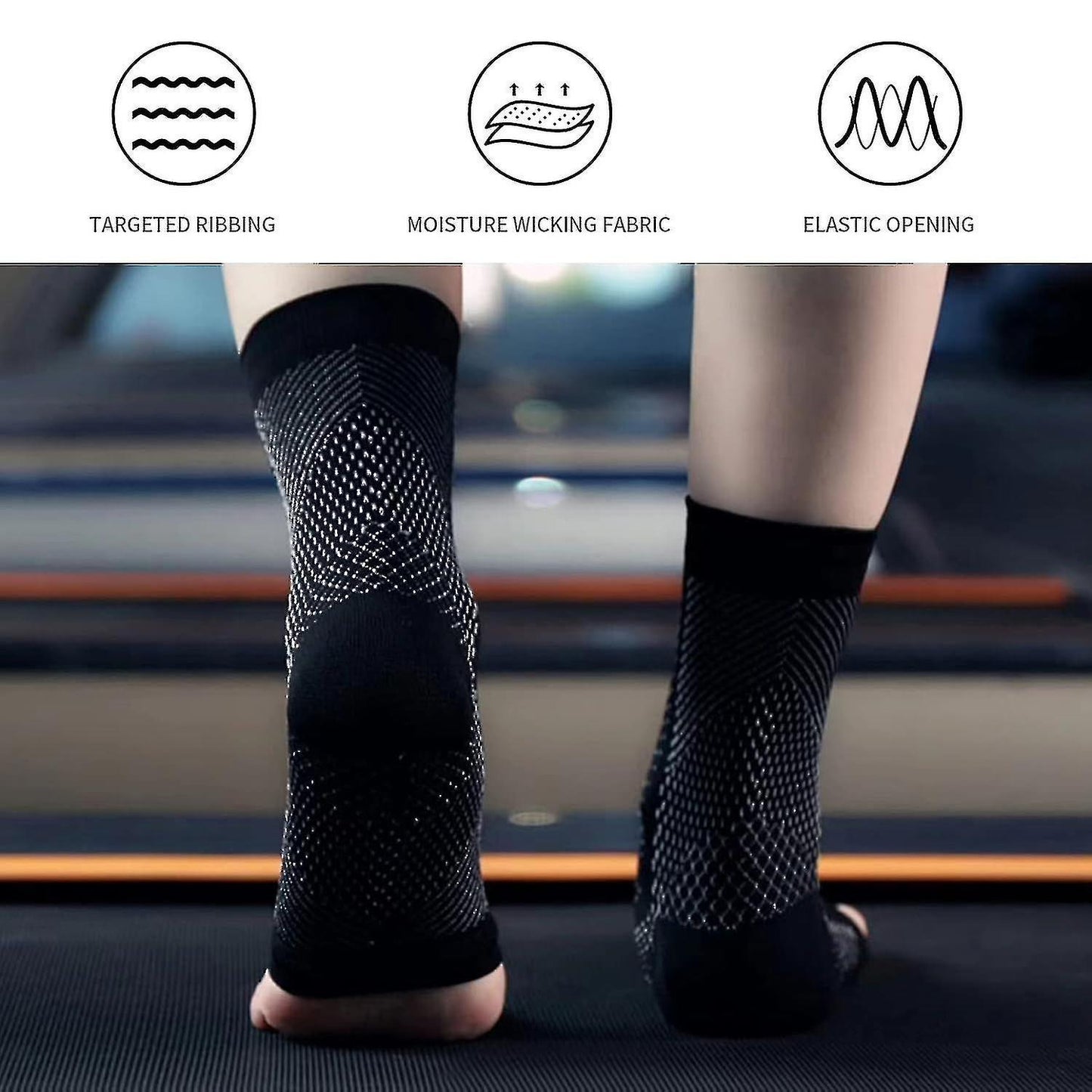 3 pairs of neuropathy socks, soothing socks for neuropathy pain, tendinitis compression socks, plantar fasciitis, neuropathy - Black - L XL - Image 5
