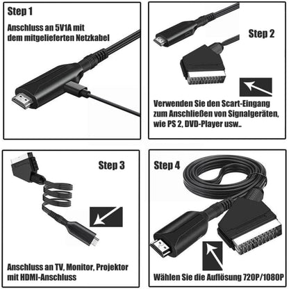 Scart to HDMI Converter, All-in-One SCART to HDMI Adapter, 1080P - Image 2