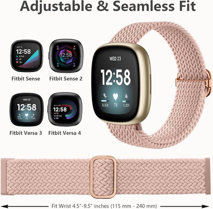 Fitbit Versa Strap Compatible with Sense Sense 2 Elastic Braided Nylon Sport Band - Image 5