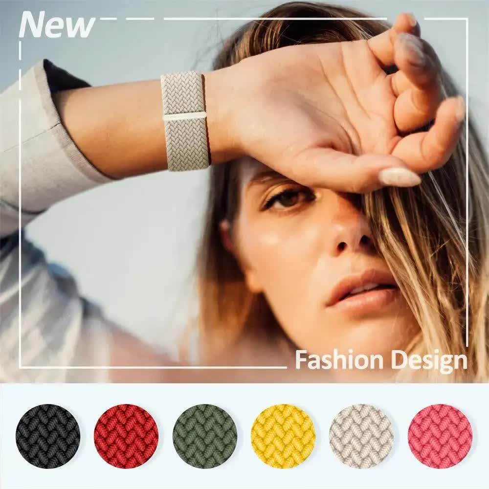 Braided Solo Loop Compatible with Apple Watch Ultra 49mm 45mm 44mm 42mm 41mm 40mm 38mm for Series 9 8 7 6 5 4 3 SE SummerU Bracelet - Image 4