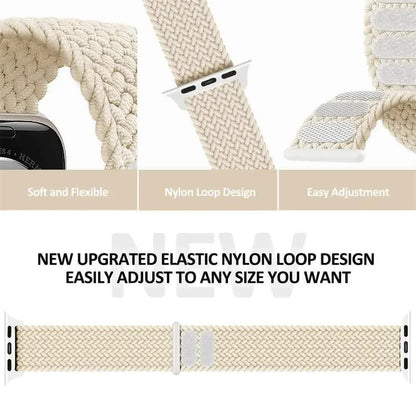 Braided Solo Loop Compatible with Apple Watch Ultra 49mm 45mm 44mm 42mm 41mm 40mm 38mm for Series 9 8 7 6 5 4 3 SE SummerU Bracelet - Image 5