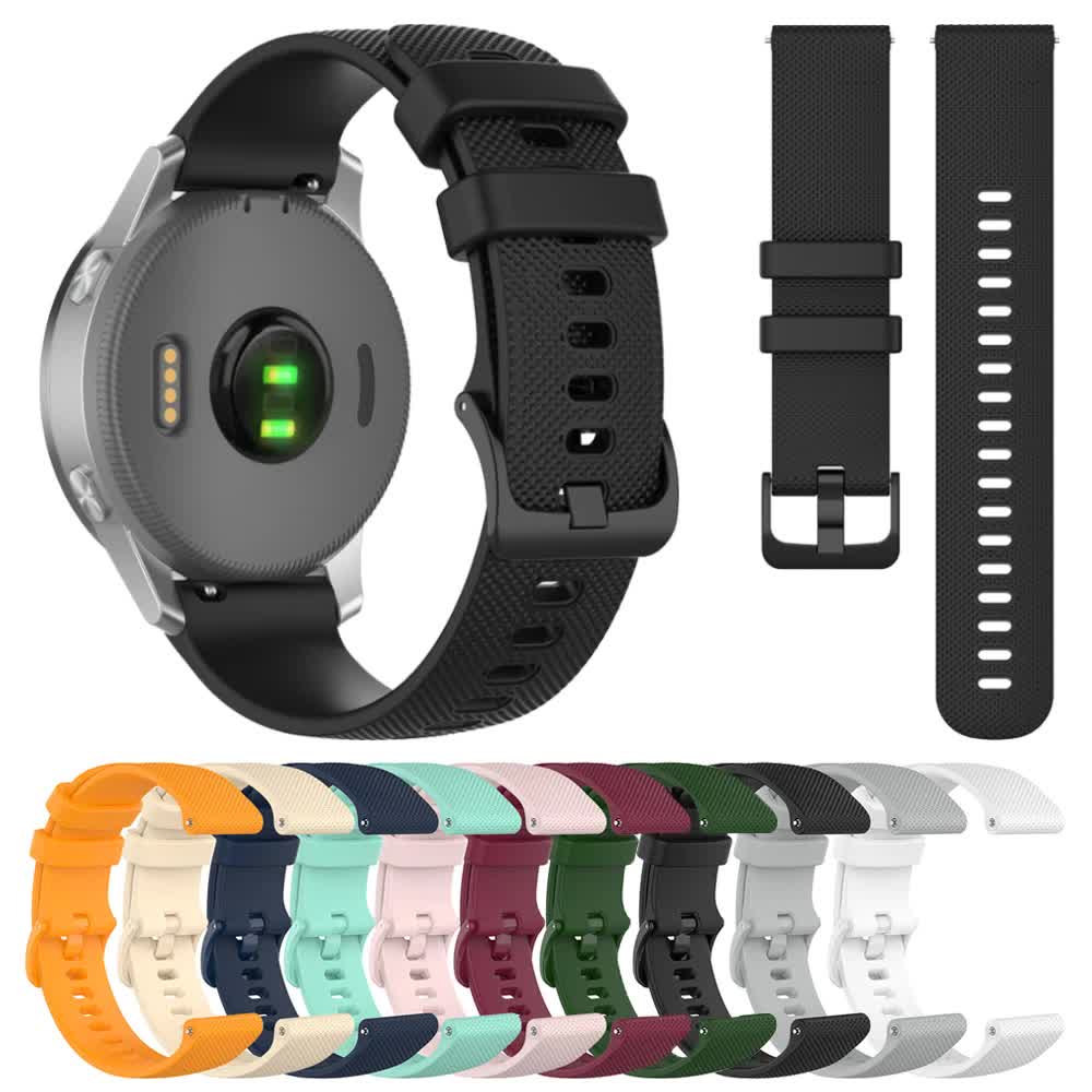 20 22mm Silicone Strap for Garmin Venu 3 Band Forerunner 265 255 245 Music Vivoactive 4 Band for Garmin Venu Sq 2 Plus Bracelet Gray Gray 20mm - Image 2