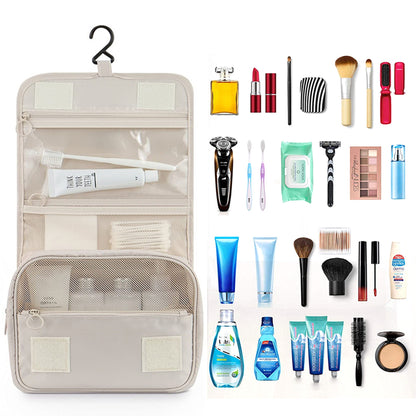 Travel Toiletry Bag for Women with Hook Beige Hanging Toiletry Bag - Image 6