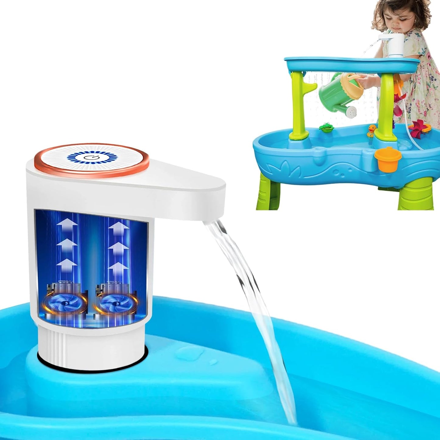 Water Table Pump,Water Pump for Water Table 4 Hours Lasting time Battery Powered Pump for Kids Sand Water Play Table - Image 4