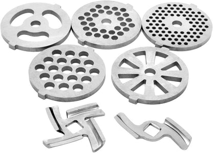 7 Piece Stainless Steel Meat Grinder Plates & Blades for Food Chopper & Meat Grinder - Image 4