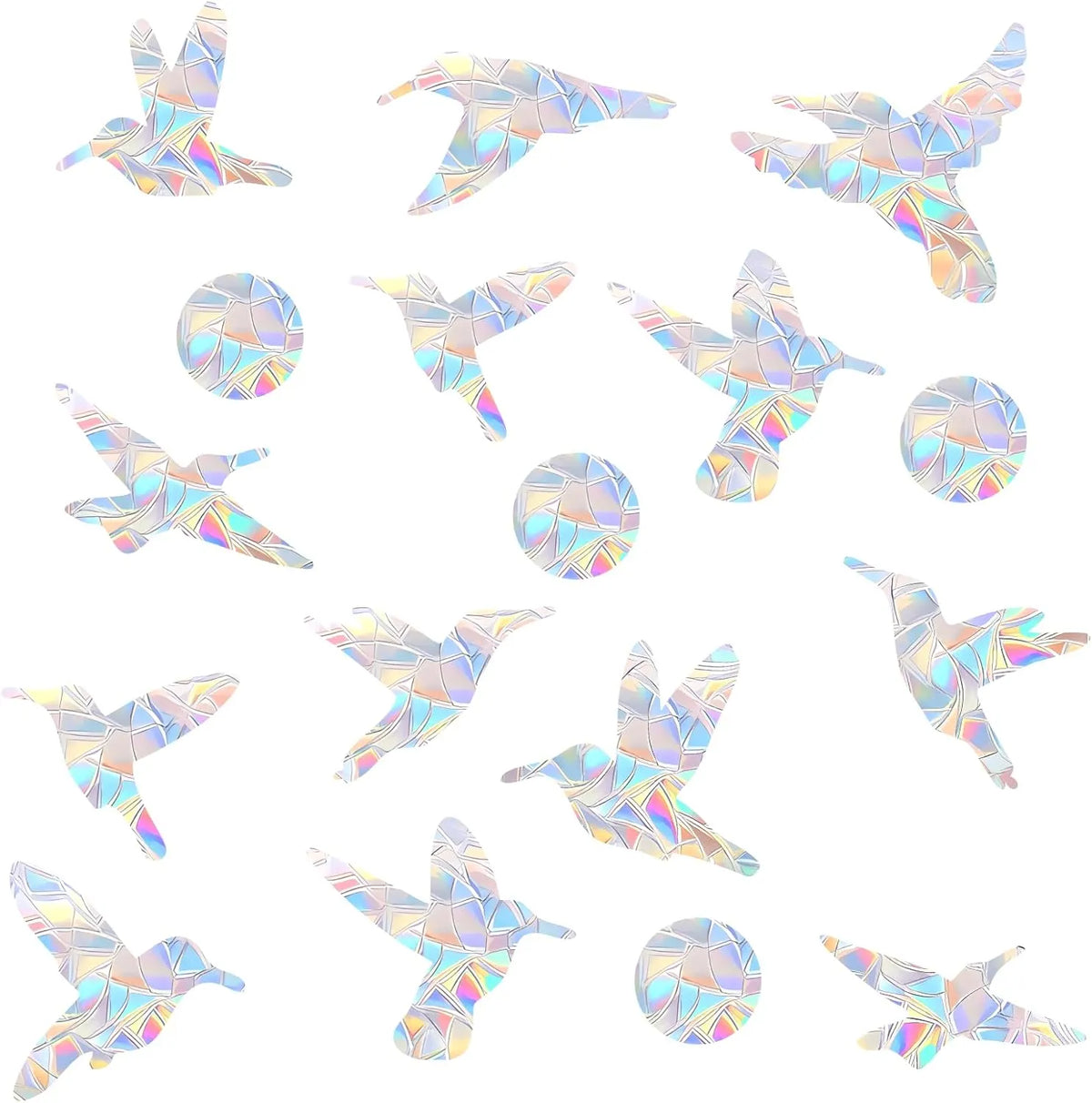 54 Pieces Birds Static Window Clings Anti Collision Window Decals for Bird Strikes, Glass Door Window Stickers, Stop Birds Flying into Windows, Hummingbird Style - Image 4