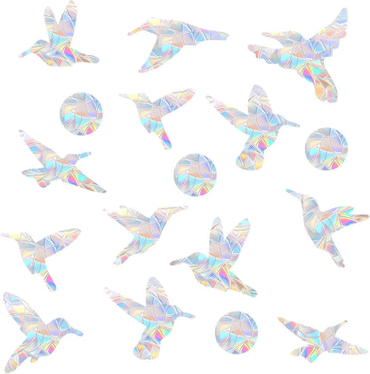 54 Pieces Birds Static Window Clings Anti Collision Window Decals for Bird Strikes, Glass Door Window Stickers, Stop Birds Flying into Windows, Hummingbird Style - Image 4