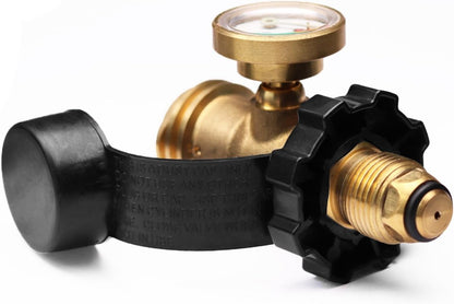 Universal Fit POL Propane Tank Adapter with Gauge - Converts POL LP Tank Service Valve to QCC1 / Type 1, Old to New Connection Type - Image 2