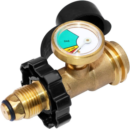 Universal Fit POL Propane Tank Adapter with Gauge - Converts POL LP Tank Service Valve to QCC1 / Type 1, Old to New Connection Type - Image 4