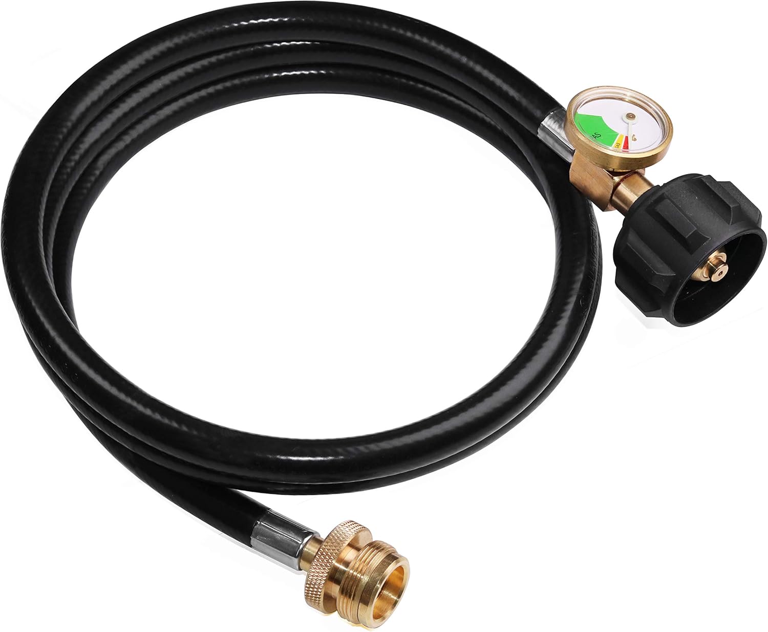 5 FT Propane Hose Adapter with Propane Tank Gauge for Weber Q1200, 1000 Propane Grill, 1 lb to 20 lb Propane Converter Hose for Propane Stove, Tabletop Grill and More 1lb Portable Appliance - Image 2