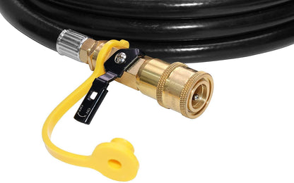 12 FT RV Propane Quick Connect Hose, RV Quick Connect Propane Hose, Quick Disconnect Propane Hose Extension - 1/4 Inch Safety Shutoff Valve & Male Full Flow Plug for LP Gas Low Pressure System - Image 2