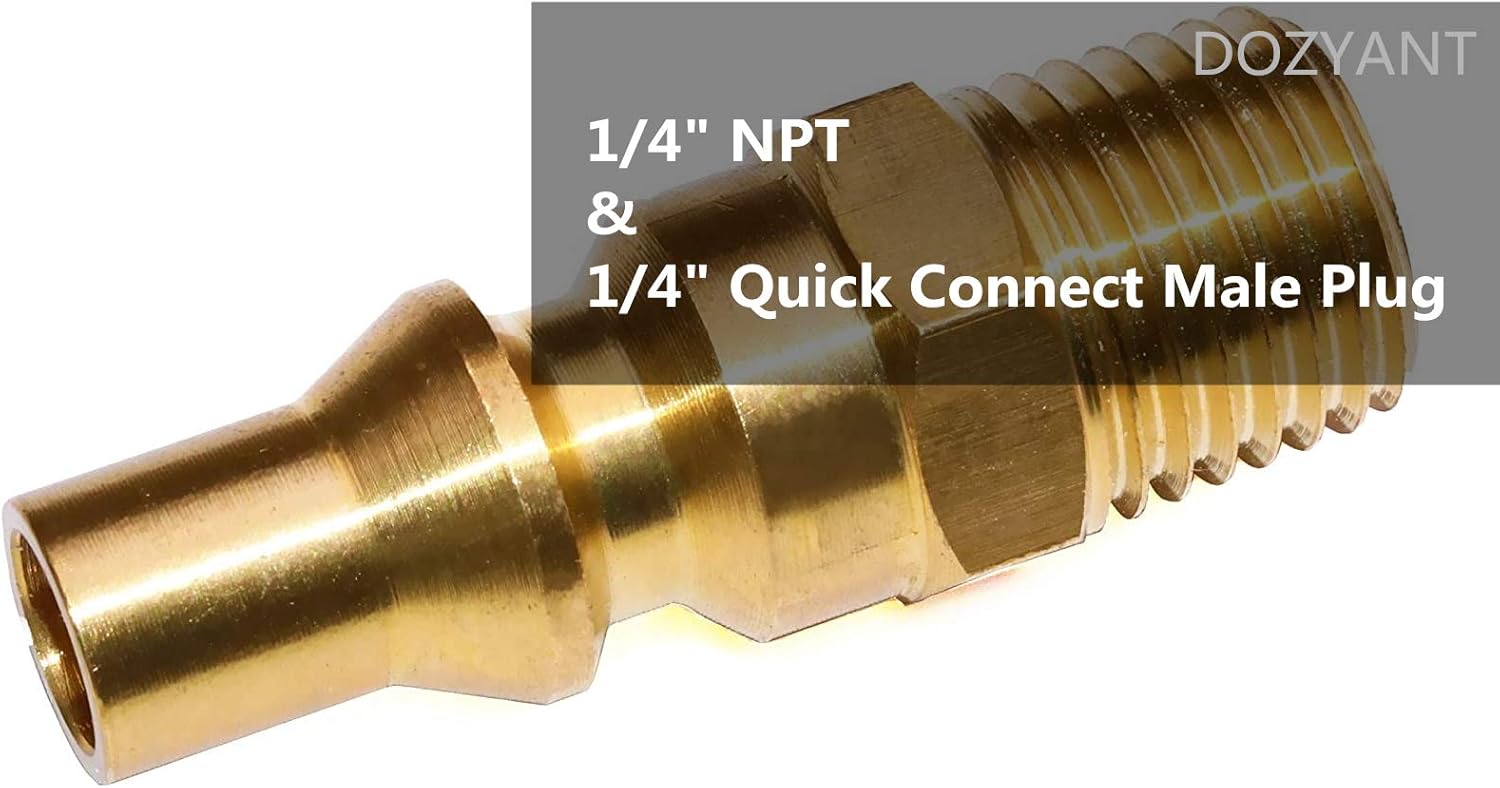 12 FT RV Propane Quick Connect Hose, RV Quick Connect Propane Hose, Quick Disconnect Propane Hose Extension - 1/4 Inch Safety Shutoff Valve & Male Full Flow Plug for LP Gas Low Pressure System - Image 3