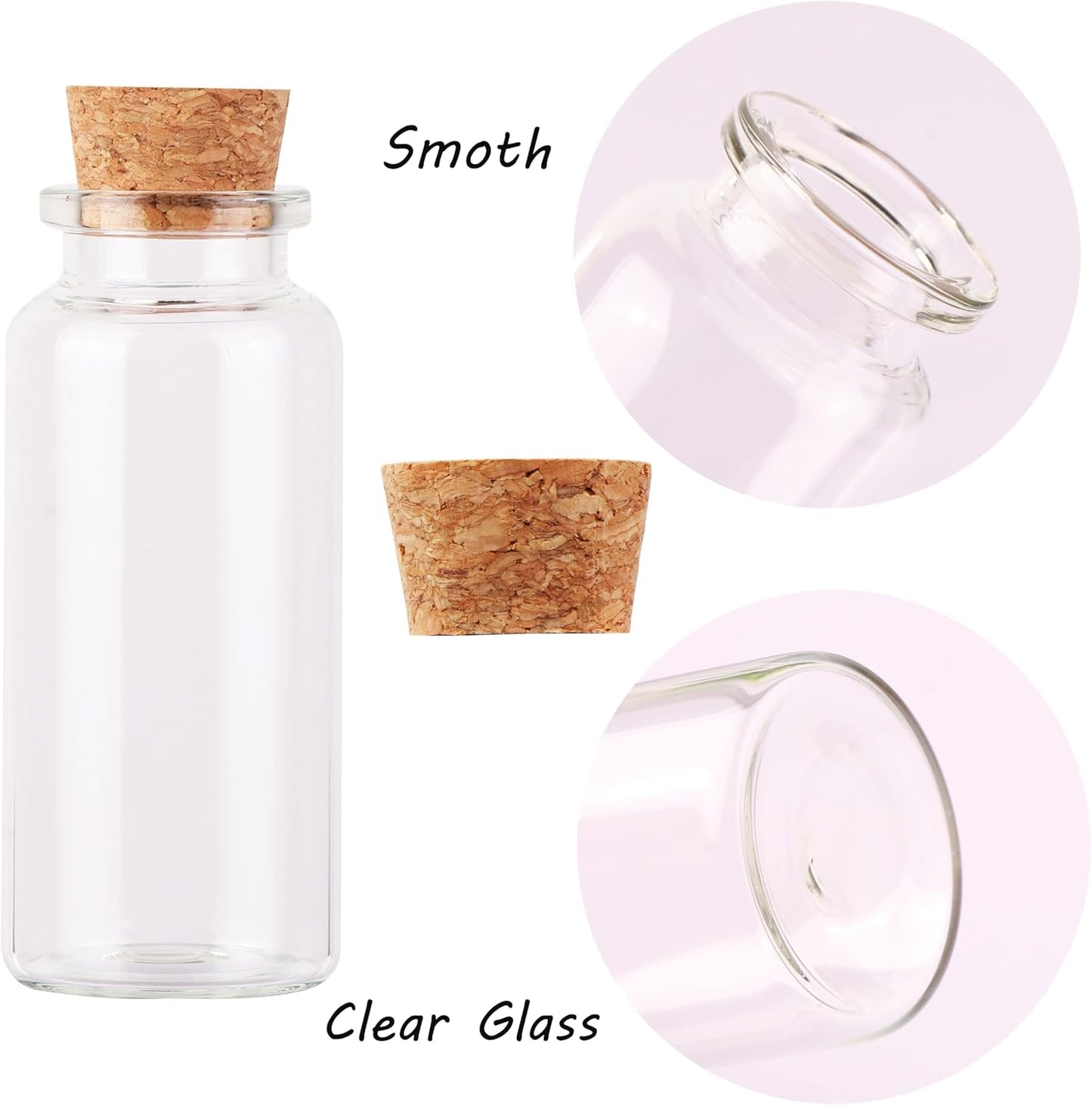 30ml Cork Stoppers Glass Bottles, Small Jars for Candy Wishing Bottle Wedding Favors (12 Sets) - Image 2