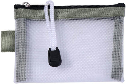 Green Small Zipper Pouch Mini Mesh Zipper Coin Purse Nylon Mesh Card Storage Bags Small Portable Cosmetic Case Mesh Storage Bags Cosmetic Bags for Women Travel - Image 4