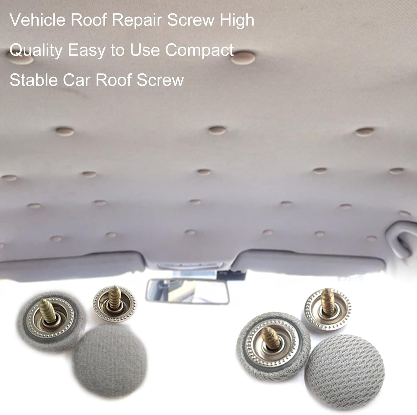 20Pcs Car Roof Repair Screw, Automotive Clips Auto Roof Snap Pins Retainer Practical Easy to Use Nylon Stable Car Roof Headliner Repair Kit Smooth Side - Image 3