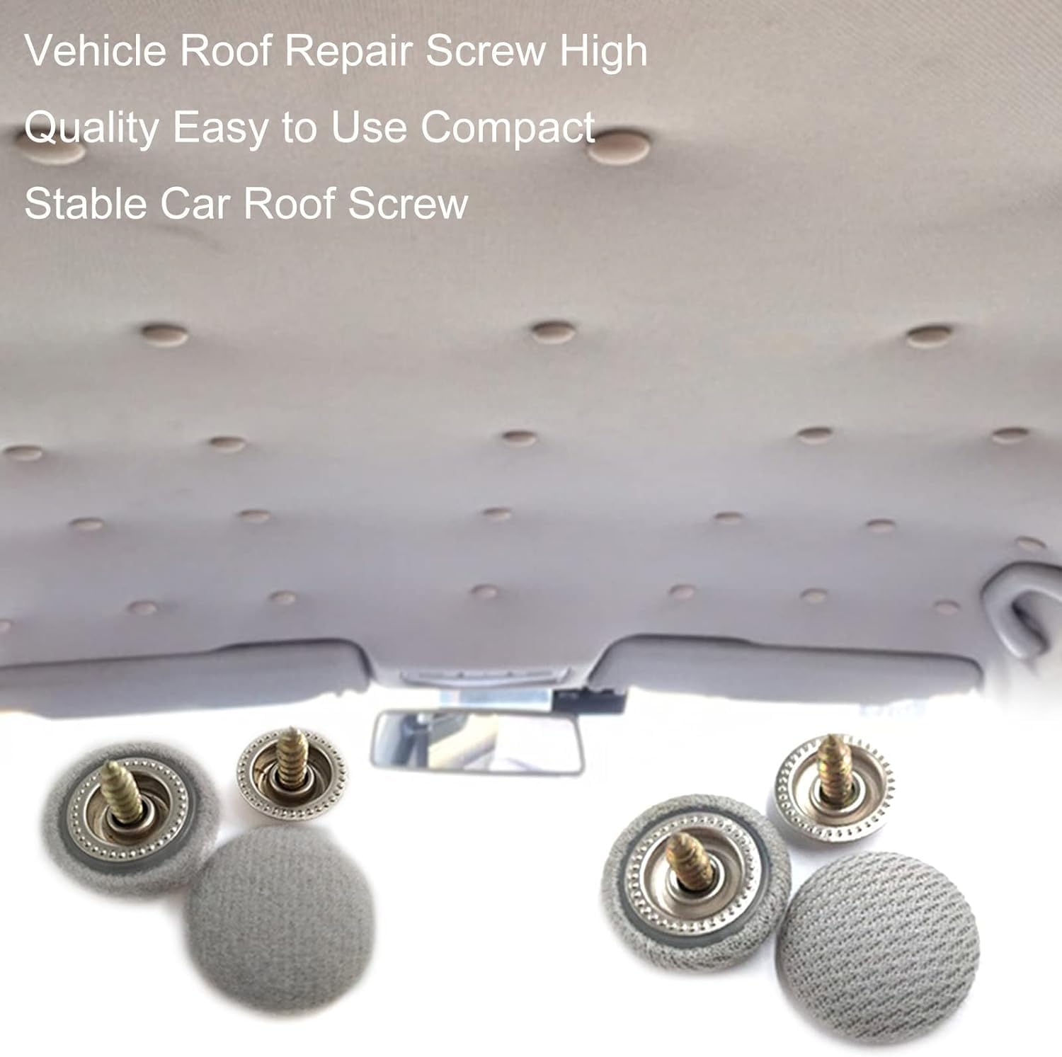 20Pcs Car Roof Repair Screw, Automotive Clips Auto Roof Snap Pins Retainer Practical Easy to Use Nylon Stable Car Roof Headliner Repair Kit Smooth Side - Image 3