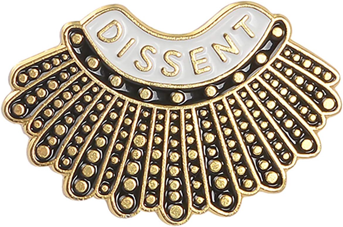 Enamel Pins - RBG Dissent Collar Pin & Female Justice Brooch