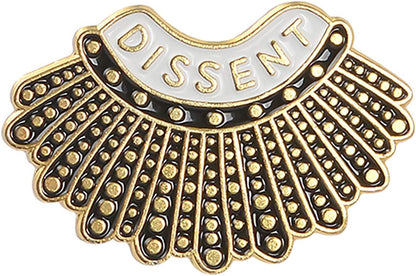 Enamel Pins - RBG Dissent Collar Pin & Female Justice Brooch