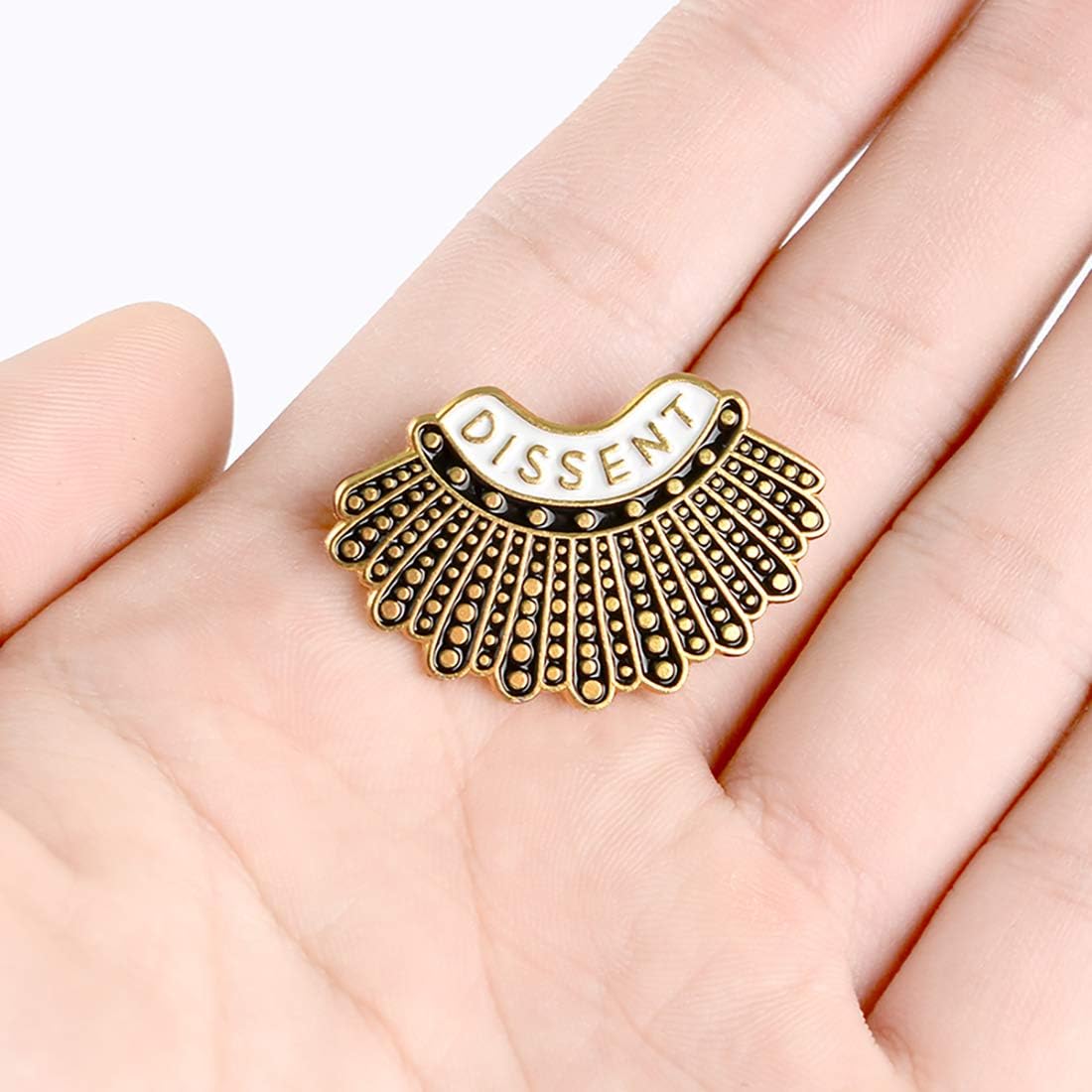 Enamel Pins - RBG Dissent Collar Pin & Female Justice Brooch - Image 3