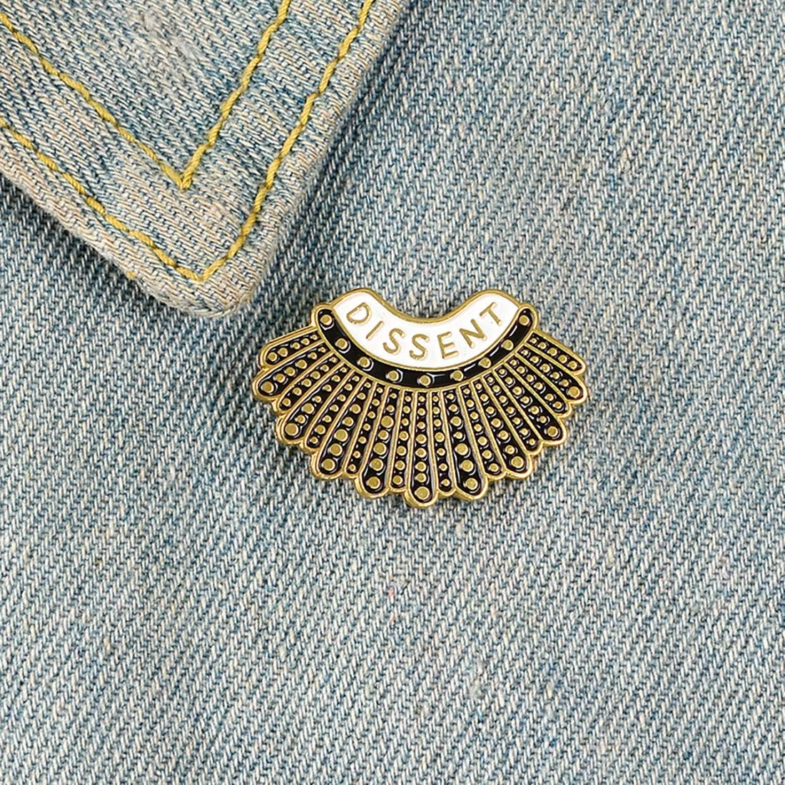 Enamel Pins - RBG Dissent Collar Pin & Female Justice Brooch - Image 4