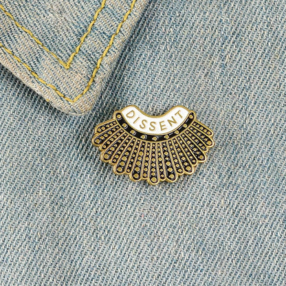 Enamel Pins - RBG Dissent Collar Pin & Female Justice Brooch - Image 4