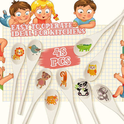 48 Pcs 8, 10, 12 Inch Wooden Spoons Gifts for Mom Oval Wooden Cooking Spoons Set Wood Serving Spoon Sauce Soup Stirring Ladle for Kitchen Cooking Baking Stirring Eating Tasting Cookware - Image 4