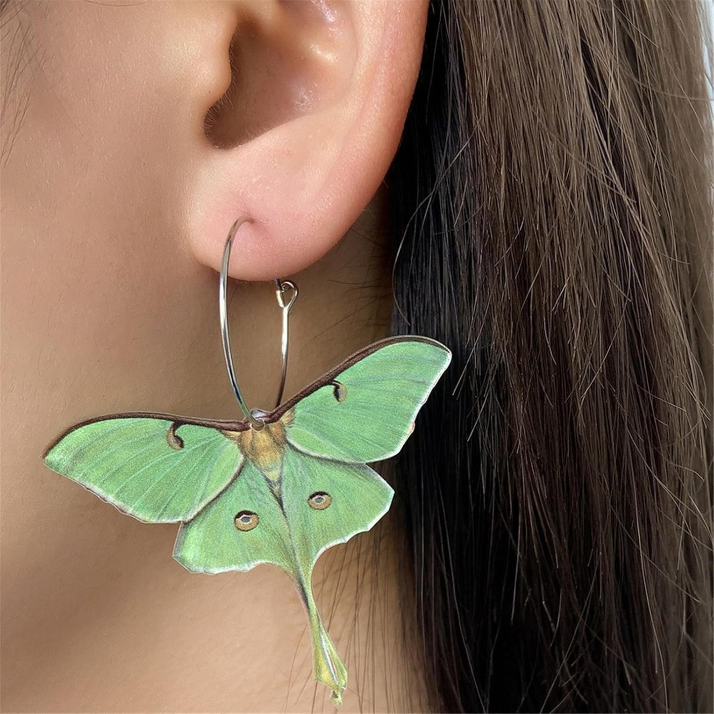 Butterfly Earrings for Women Unique Punk Insect Moth Drop Earrings Colorful Lightweight Acrylic Moth Wing Earrings Statement Earrings Party Jewelry - Image 2
