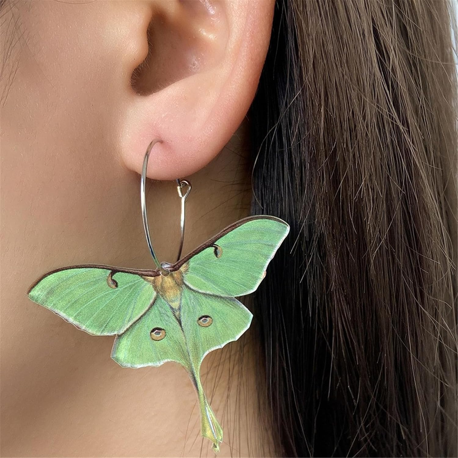 Butterfly Earrings for Women Unique Punk Insect Moth Drop Earrings Colorful Lightweight Acrylic Moth Wing Earrings Statement Earrings Party Jewelry - Image 2