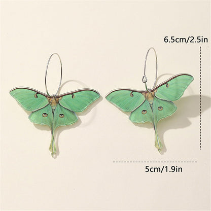Butterfly Earrings for Women Unique Punk Insect Moth Drop Earrings Colorful Lightweight Acrylic Moth Wing Earrings Statement Earrings Party Jewelry - Image 3