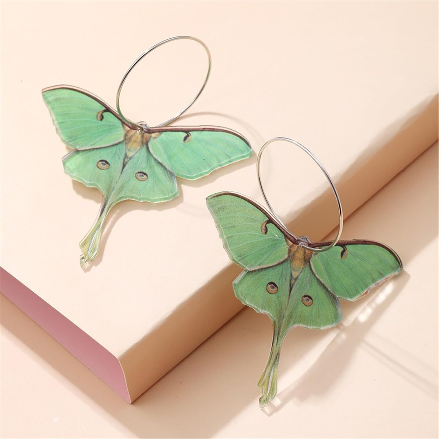 Butterfly Earrings for Women Unique Punk Insect Moth Drop Earrings Colorful Lightweight Acrylic Moth Wing Earrings Statement Earrings Party Jewelry - Image 4