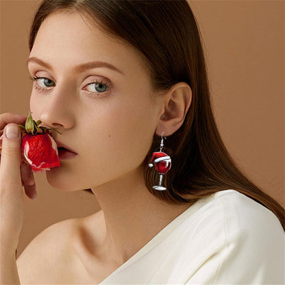 Wine Glass Earrings for Women Funny Creative Lightweight Acrylic Simulation Yellow Beer Whiskey Dangle Drop Earrings Holiday Party Chic Costume Jewelry - Image 3