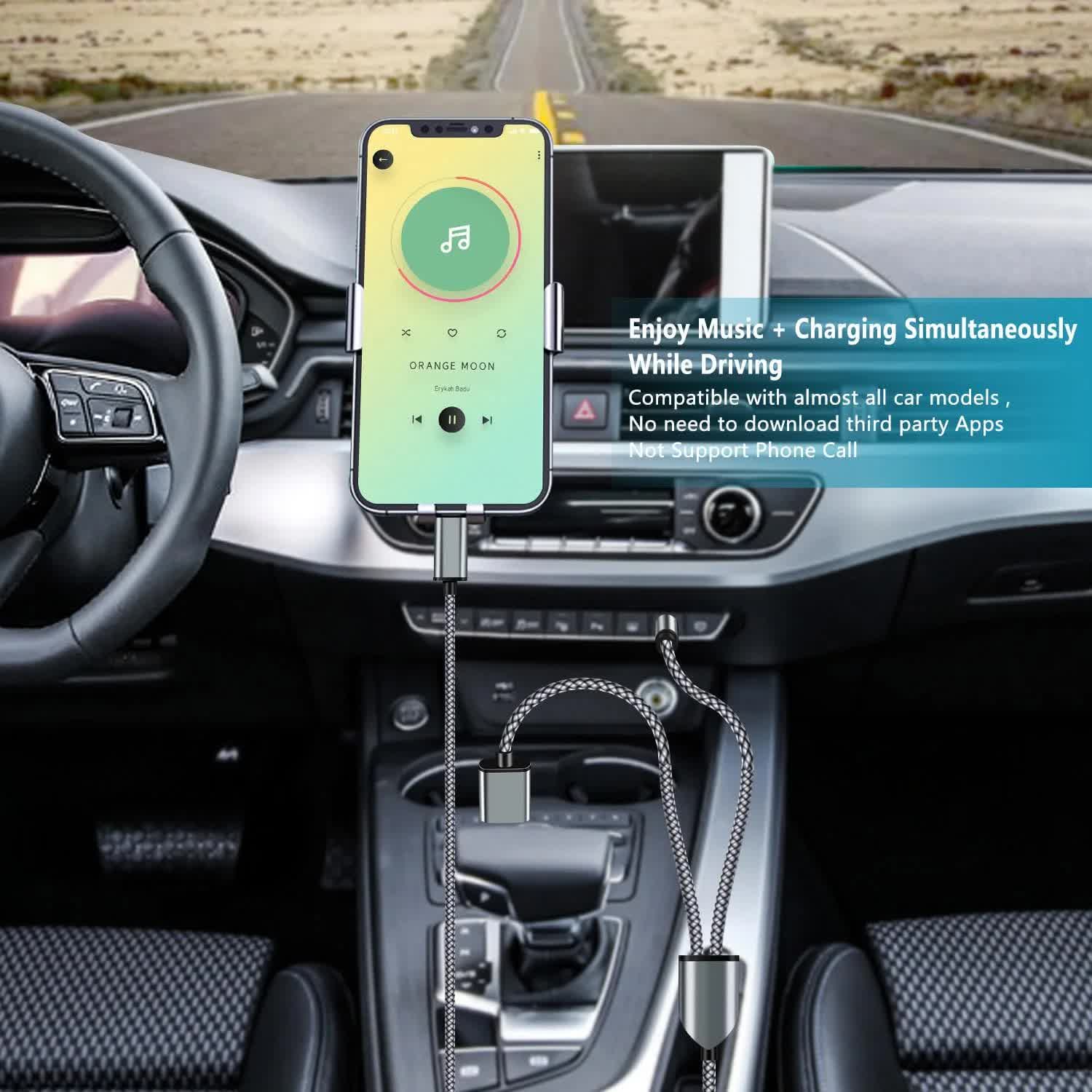 USB C to 3.5mm Aux Audio Cable with Charging, 2 in 1 USB C to 3.5mm Car Stereo Headset Audio Cable with PD 18W Charging Compatible with iPhone 16/15, Samsung Galaxy S25/S24/S23/S22+, Google Pixel 8 7 - Image 3