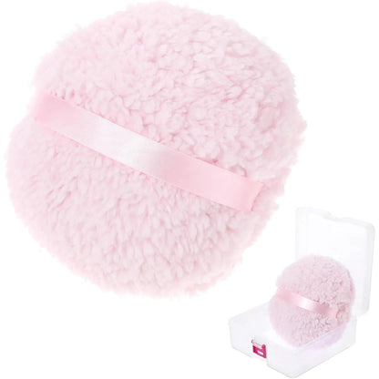 Body Powder Puff, 6 Inch Powder Puff with Storage Container Pink Soft Powder Puff for Body Powder Large Dust Puffs for Women Body Powder Applicator - Image 3