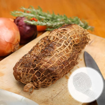 16.4ft Meat Netting Roll, Size 18, Elastic Smoked Meat Beef Poultry Ham Netting Cooking Meat Twine Net Cooked Food Mesh Bag for Meat Cooking or Drying Sausage Making - Image 4
