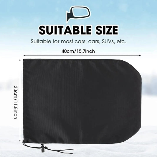 6 Pieces Waterproof Side Mirror Covers Auto Rearview Protection Cover Exterior Rear View Accessories Car Mirror Accessories with Drawstrings for Car Vehicle Winter - Image 2