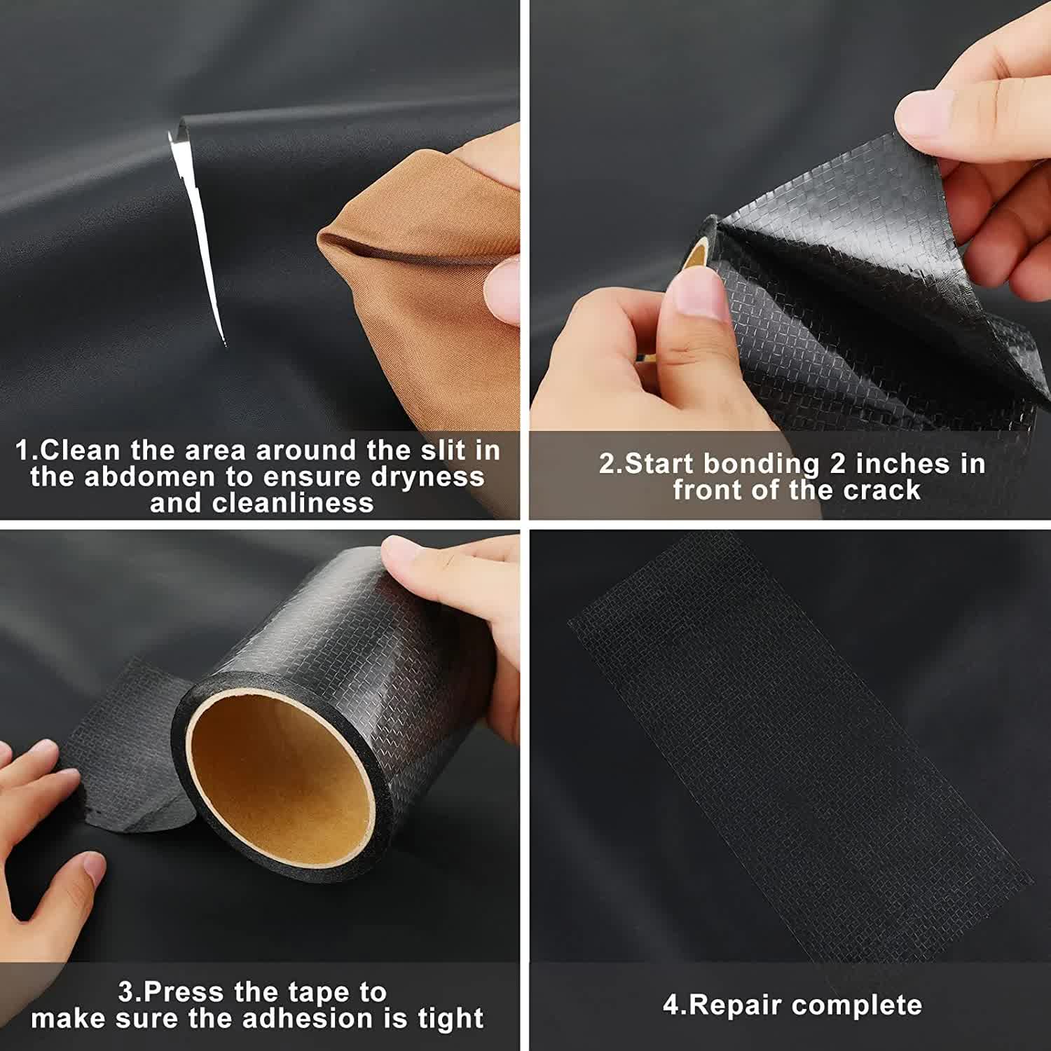 RV Underbelly Tape RV Underbelly Material Corrugated Waterproof Flex Mend Belly Tape Thick Adhesive Patch Sealing Mobile Home Camper Travel Trailer Tear Repair(1 Pack,4 Inch x 66 Feet) - Image 3