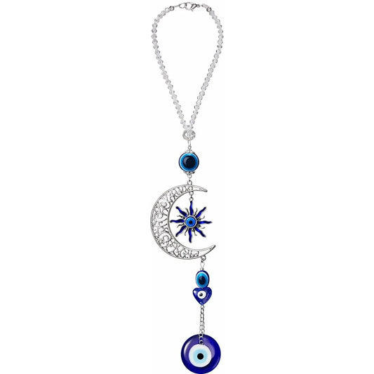 Evil Eye Car Hanging Ornament Evil Blue Eye Charms for Rear View Mirror Beaded Decor Car Accessories Pendent for Window Door Frame Balcony(Vivid Style)