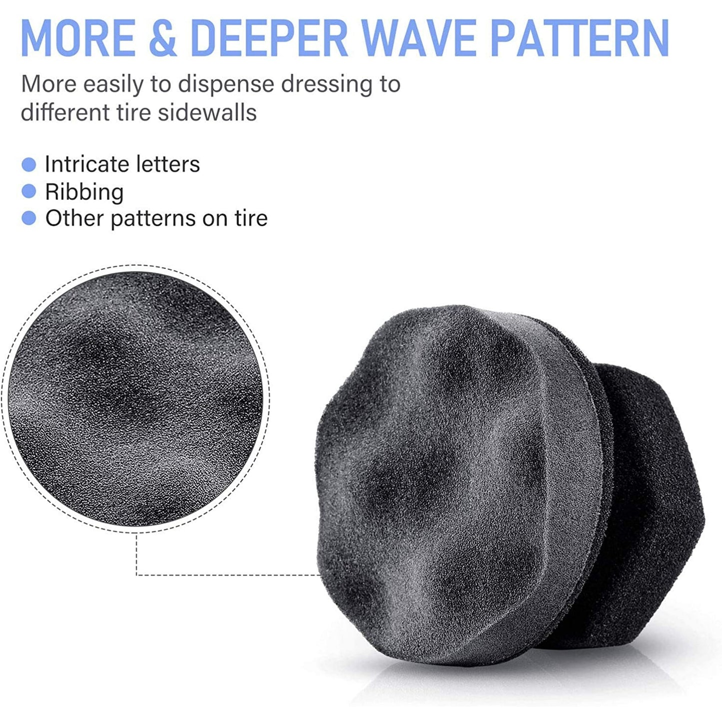 3 Pieces Tire Shine Applicator Tire Dressing Applicator Pads Tire Sponge Applicator Foam Tire Gel Wet Applicator Car Detailing Reusable Cleaning Supplies for Tire Shine (Gray,4.33 Inch) - Image 3