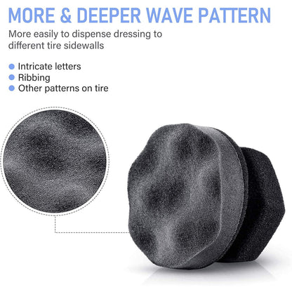 3 Pieces Tire Shine Applicator Tire Dressing Applicator Pads Tire Sponge Applicator Foam Tire Gel Wet Applicator Car Detailing Reusable Cleaning Supplies for Tire Shine (Gray,4.33 Inch) - Image 3
