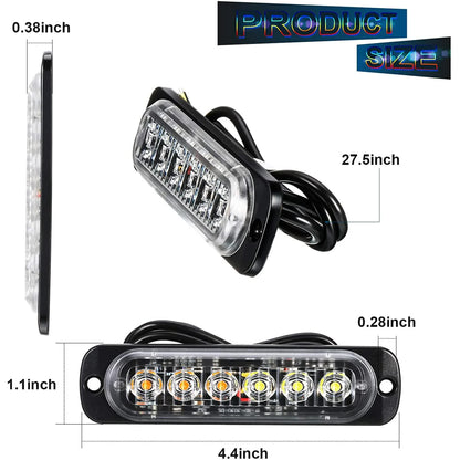 LED Amber Strobe Lights Vehicle Emergency Strobe Lights for Trucks LED Flashing Car Lights Windshield Lights Bars Hazard Shiny Mount Lights with Pads Screws for off Road Car(4 Pieces) - Image 2