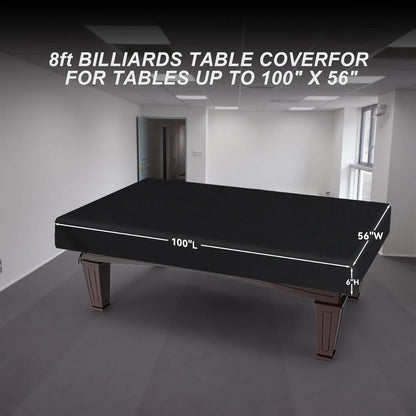 8 Feet Pool Table Cover, Waterproof & Dustproof 420D Oxford Cloth Billiard Pool Table Cover for Pool Table 8FT Fitted(Black) - Image 2