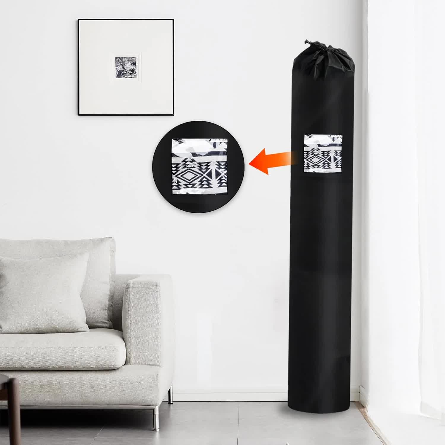 Jumbo Rug Storage Bag with PVC Transparent Window, Large Drawstring Carpet Bag for Rugs up to 9×12 Ft, Rug Shipping Bags for Rug Moving Storage(24 x 130 Inch) - Image 2
