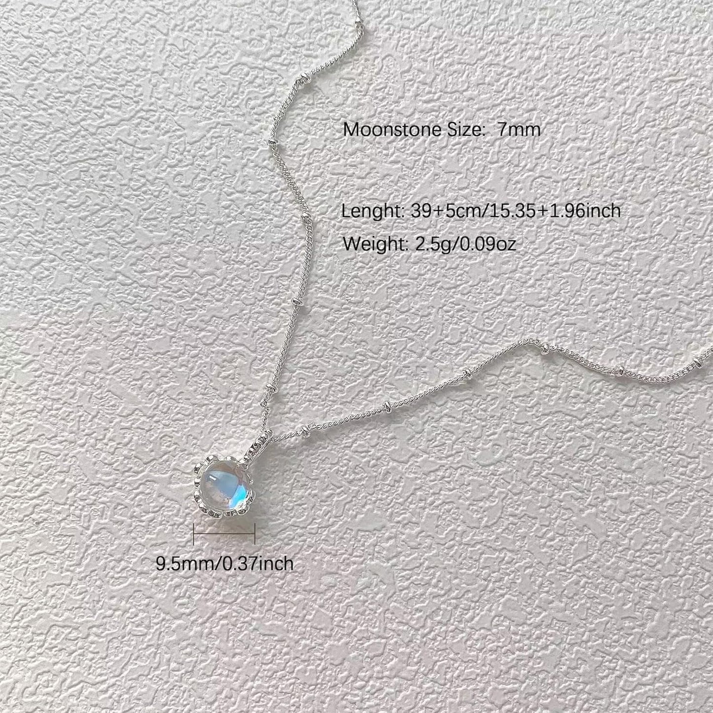 925 Sterling Silver Dainty Moonstone Choker Necklaces for Women Cute Blue Crystal Chain Pendant Necklace Moonstone Jewelry New Beginnings Birthday Wedding Gifts to Daughter Mother - Image 2