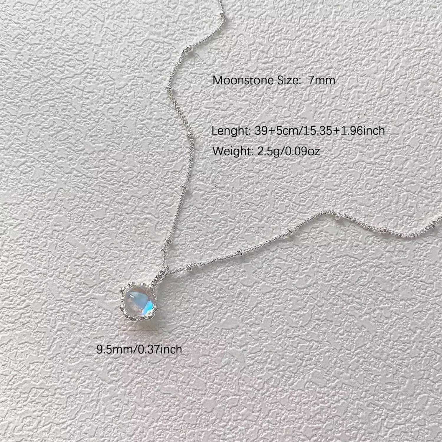 925 Sterling Silver Dainty Moonstone Choker Necklaces for Women Cute Blue Crystal Chain Pendant Necklace Moonstone Jewelry New Beginnings Birthday Wedding Gifts to Daughter Mother - Image 2