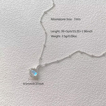 925 Sterling Silver Dainty Moonstone Choker Necklaces for Women Cute Blue Crystal Chain Pendant Necklace Moonstone Jewelry New Beginnings Birthday Wedding Gifts to Daughter Mother - Image 2
