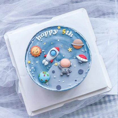 2 Pcs Astronaut Rocket Planet Fondant Silicone Molds Space-Themed Chocolate Candy Epoxy Resin Mold Cute Soap Kitchen Baking Tools for Sugarcraft Cake Decorating - Image 3