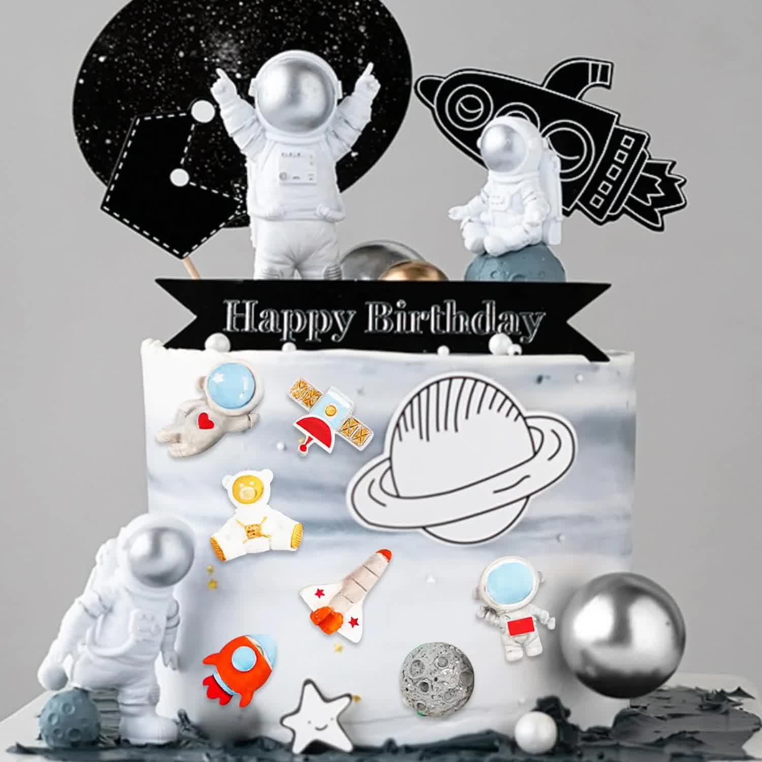 2 Pcs Astronaut Rocket Planet Fondant Silicone Molds Space-Themed Chocolate Candy Epoxy Resin Mold Cute Soap Kitchen Baking Tools for Sugarcraft Cake Decorating - Image 4