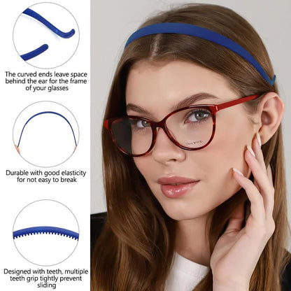 Headbands for Glasses Wearers 10Pcs, Sunglasses Headband for Women Girls, No Headache Headband Flex, Comfortable Headbands Non-slip, Square Headband, Matte Plastic Headbands No Pressure - Image 3