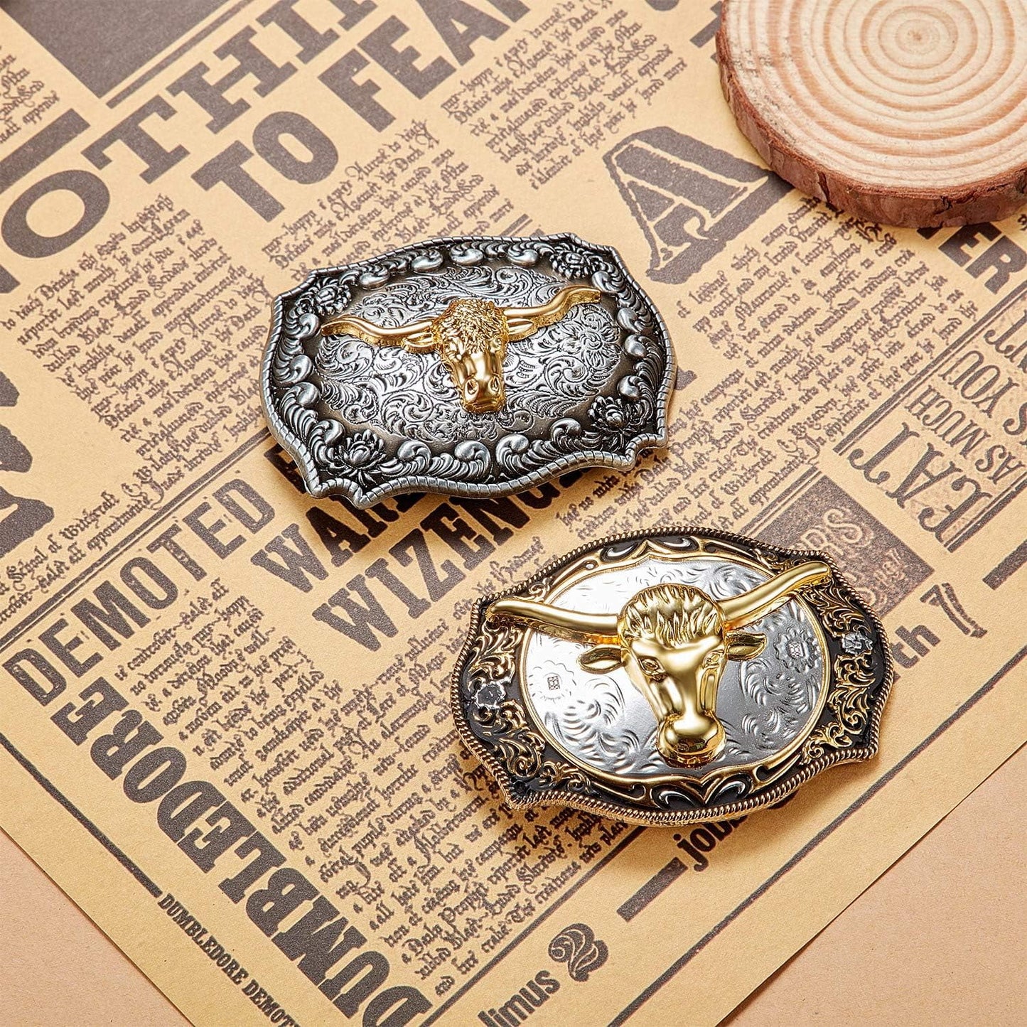 2 Pieces Longhorn Bull Eagle Letter J Belt Buckle Cowboy Belt Buckle Western Rodeo Bull Buckle for Men - Image 4