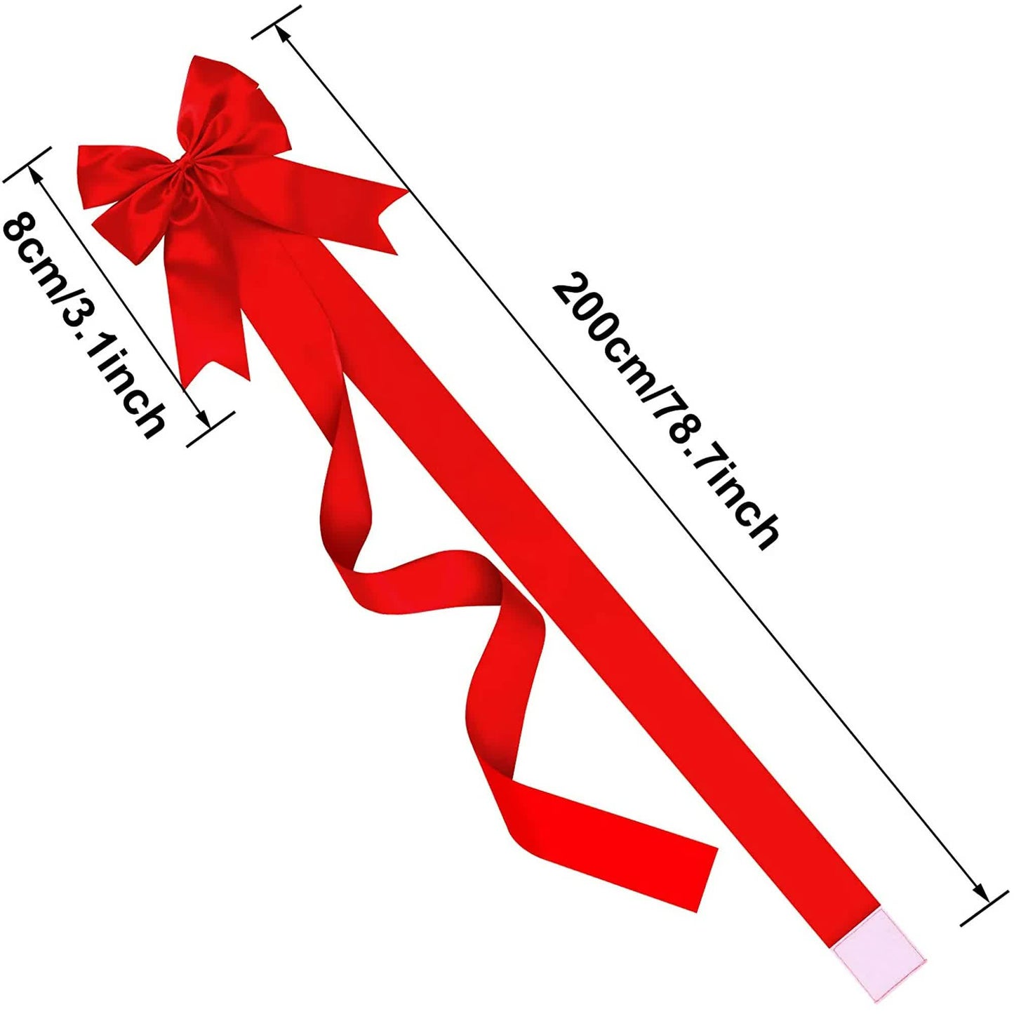 6 Pieces Christmas Cabinet Ribbons Bows Large Christmas Door Ribbon Cabinet Bows for Xmas Holidays Party Supplies (Red) - Image 2